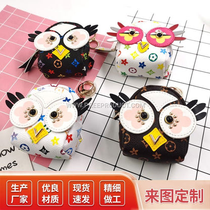 Korean-Style PU Mini Backpack Coin Purse with Zipper and Keychain