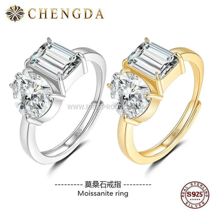 Statement Celestial Orbit Moissanite Sterling Silver Ring