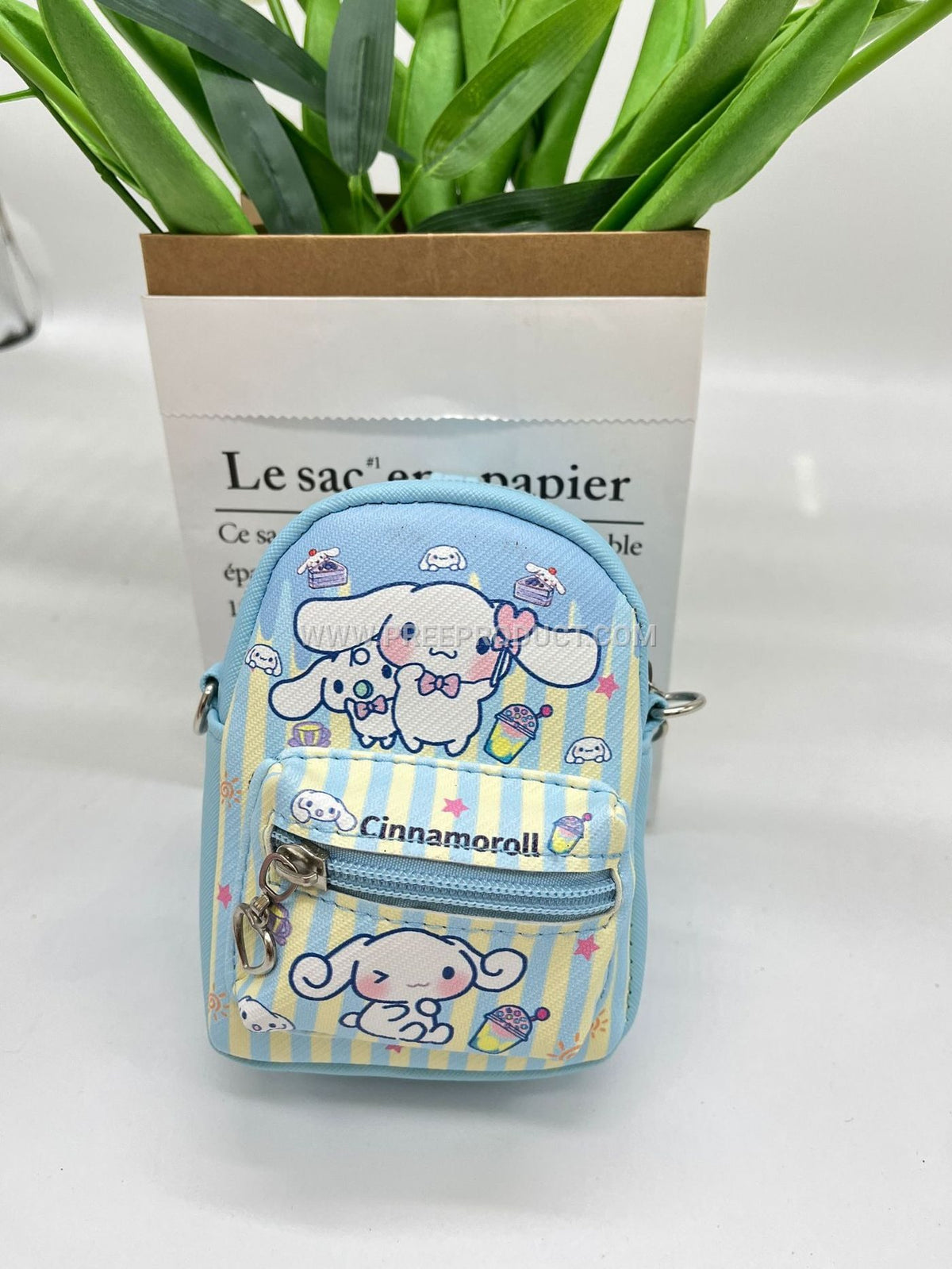 Mini PU Cartoon-Themed Backpack-Style Coin Purse with Earphone Storage
