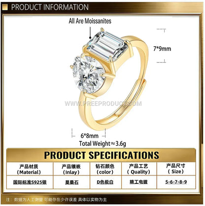 Statement Celestial Orbit Moissanite Sterling Silver Ring