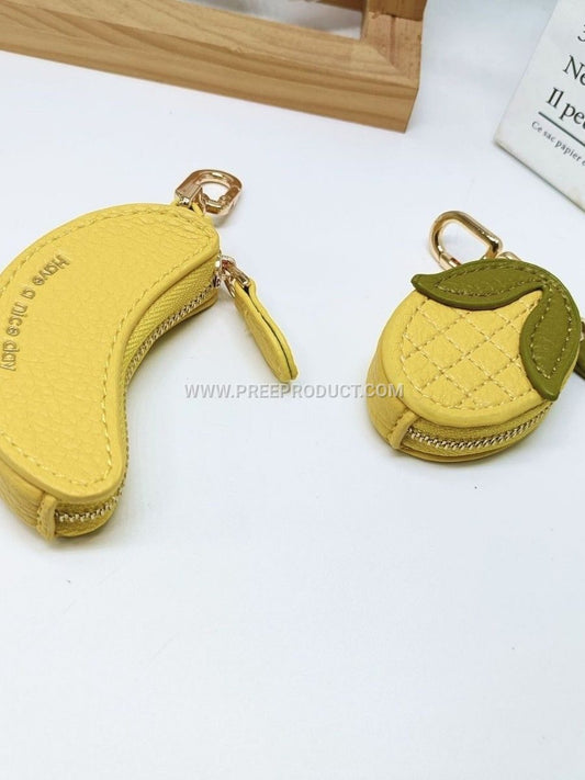 Fruit-Shaped PU Zip Wallet With Lychee Texture And Strawberry Accent