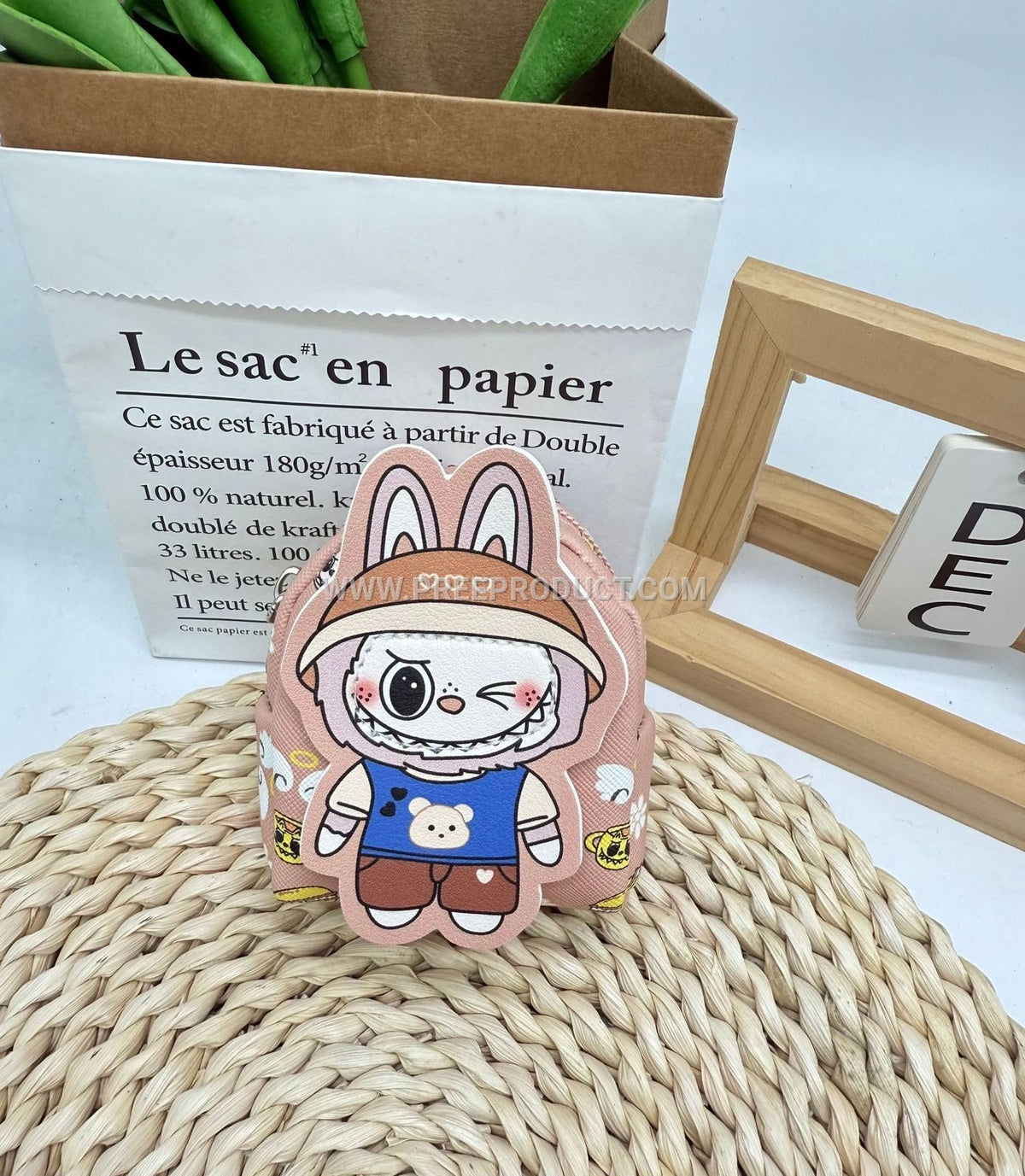 Mini PU Cartoon Backpack Charm Pouch – Light Expandable Organizer