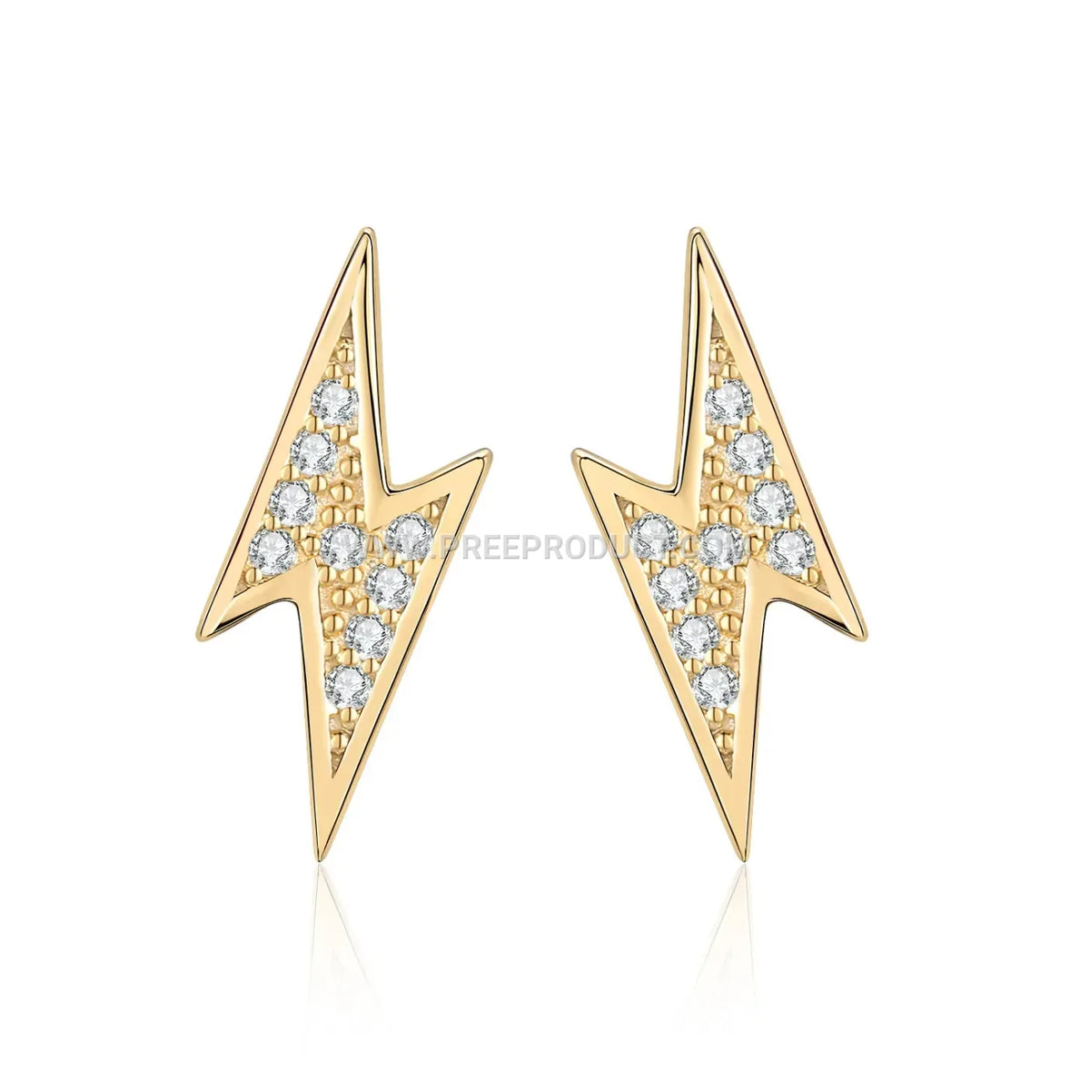 Geometric Lightning Sparkle Moissanite Silver Studs