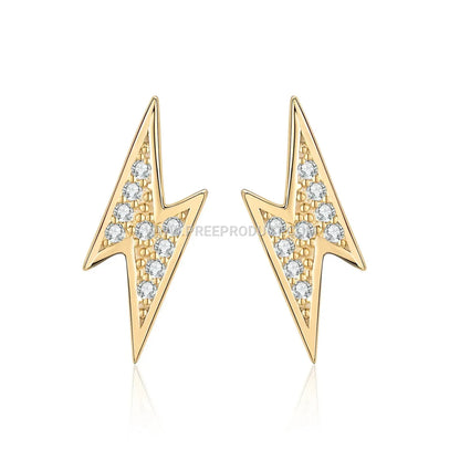 Geometric Lightning Sparkle Moissanite Silver Studs