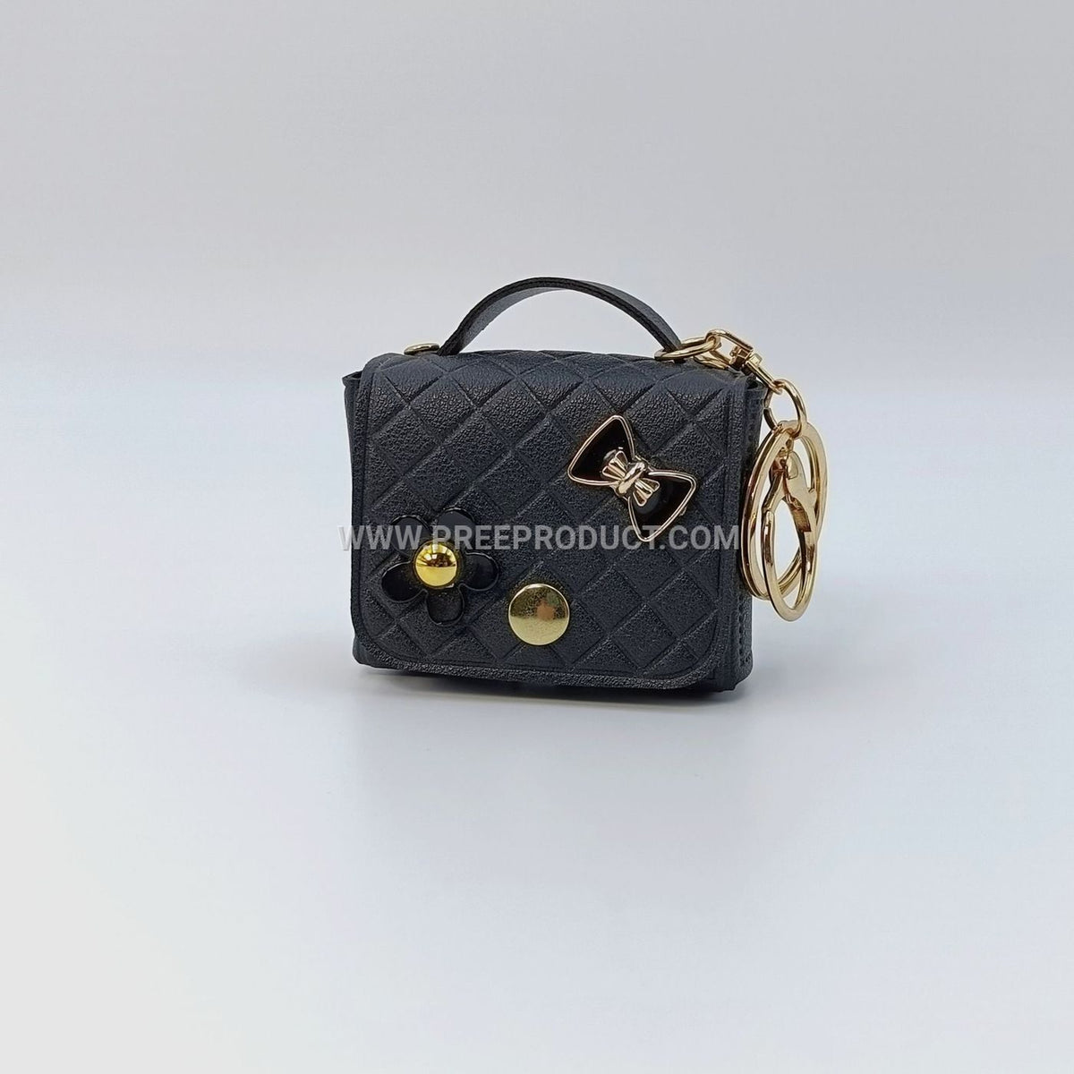 Elegant PU Mini Chanel-Style Coin Purse with Keychain