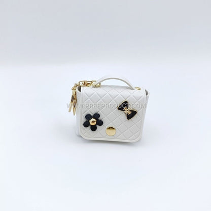 Elegant PU Mini Chanel-Style Coin Purse with Keychain