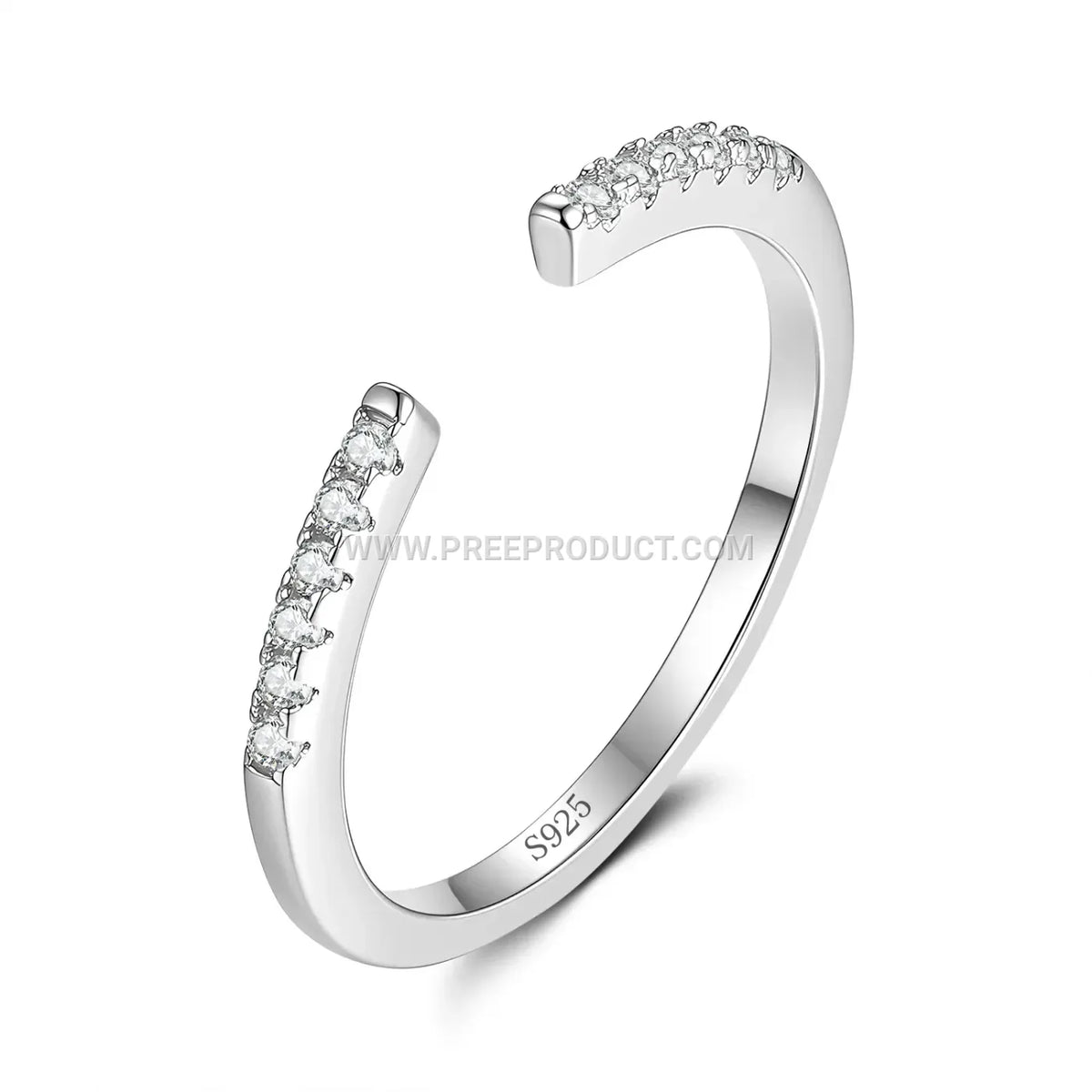 Moissanite Eternity Band Ring in Sterling Silver