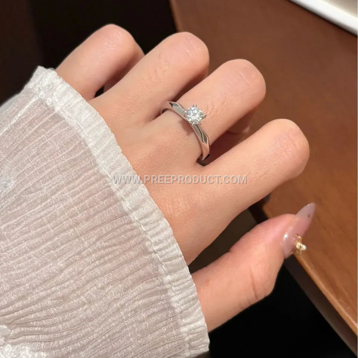 Minimalist Sterling Silver Moissanite Solitaire Ring