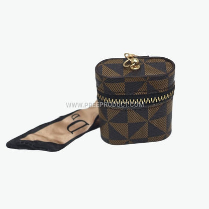 Portable PU Earphone Case with Stylish Keychain