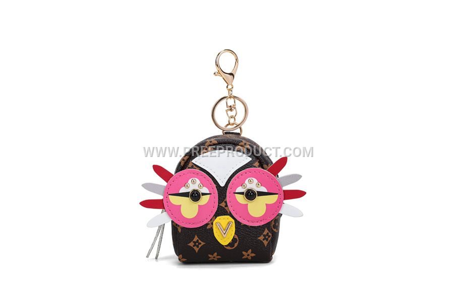 Korean-Style PU Mini Backpack Coin Purse with Zipper and Keychain