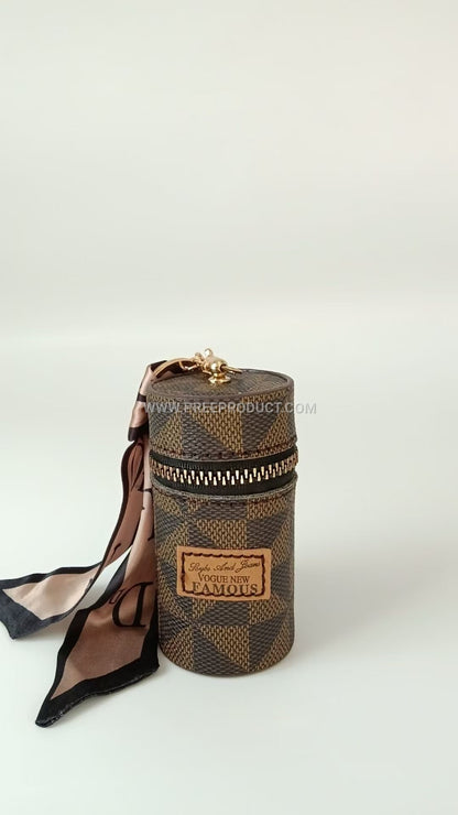 Mini PU Luxury Wallet Pendant with Earphone Pocket and Lipstick