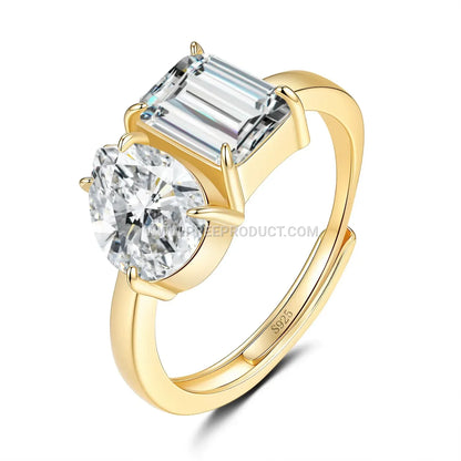 Statement Celestial Orbit Moissanite Sterling Silver Ring