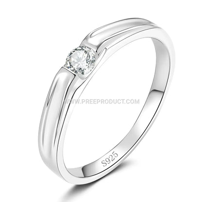 Möbius Moissanite Solitaire Ring in Sterling Silver