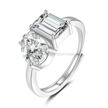Statement Celestial Orbit Moissanite Sterling Silver Ring