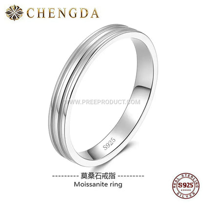 Sterling Silver Minimalist Line Couple Ring
