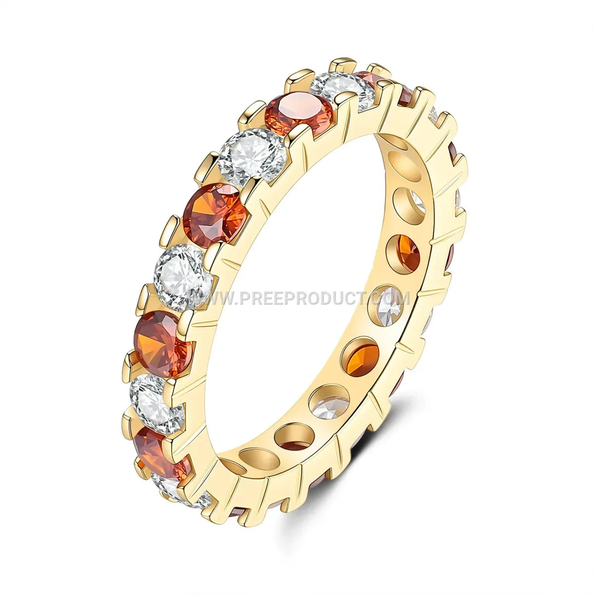 Sterling Silver Gemstone Solitaire Ring with Lab-Created Stones