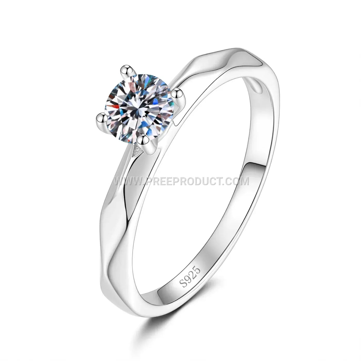 Minimalist Sterling Silver Moissanite Solitaire Ring