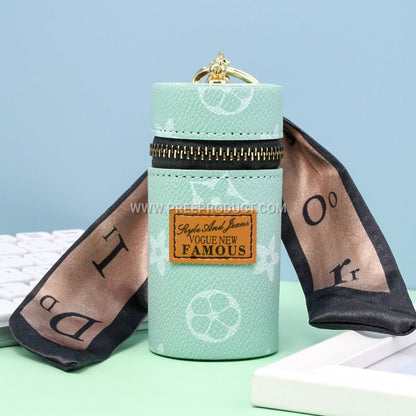 Mini PU Luxury Wallet Pendant with Earphone Pocket and Lipstick