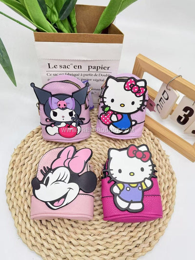 Polyurethane Cute Mickey & Minnie Cartoon Mini Key & Coin Pouch
