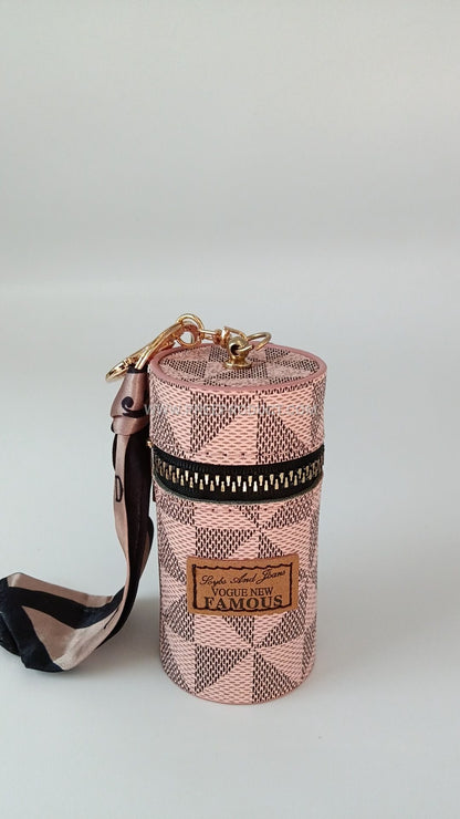 Mini PU Luxury Wallet Pendant with Earphone Pocket and Lipstick