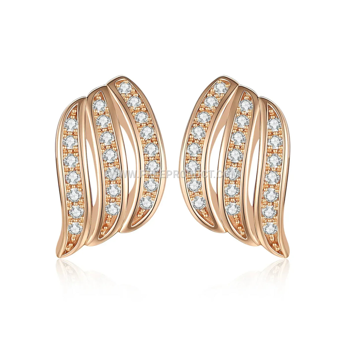 Sterling Silver Crossover Moissanite Stud Earrings