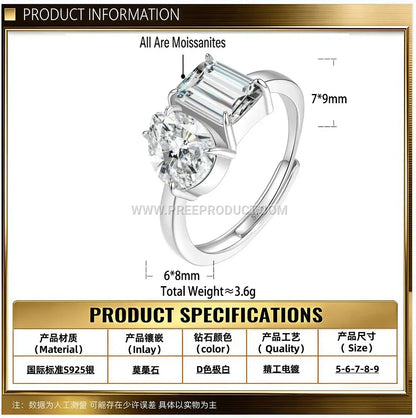 Statement Celestial Orbit Moissanite Sterling Silver Ring