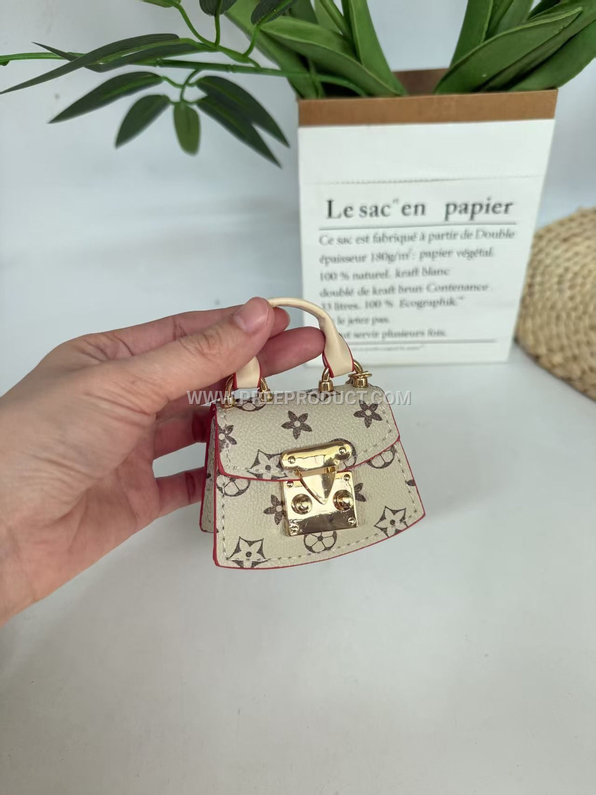 Mini PU Fan‑Print Coin Purse