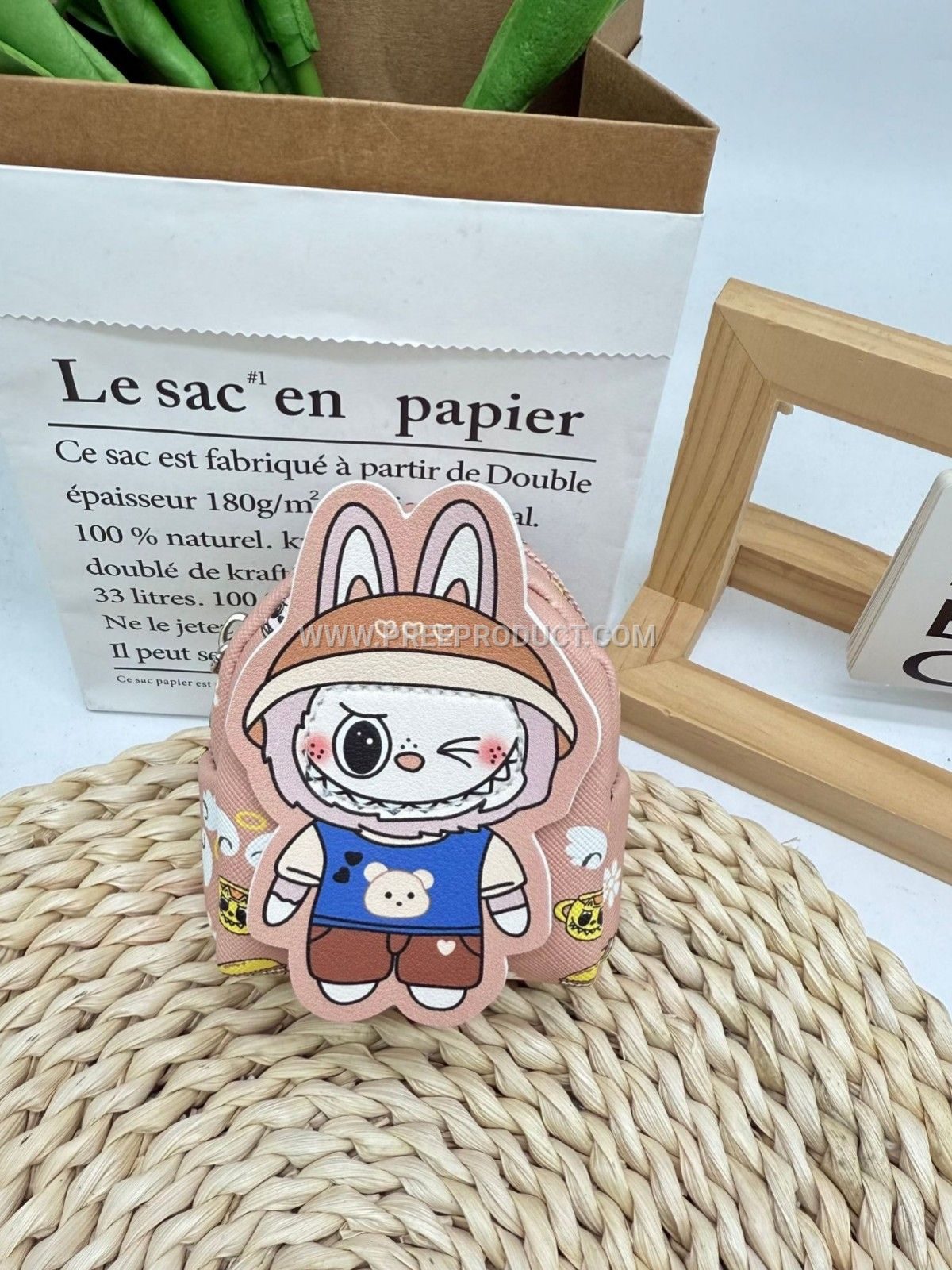 Mini PU Cartoon Backpack Charm Pouch – Light Expandable Organizer