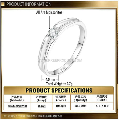 Möbius Moissanite Solitaire Ring in Sterling Silver