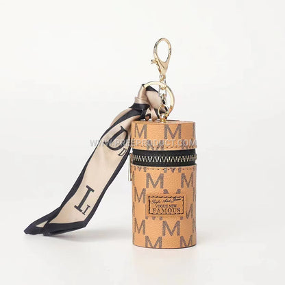 Vintage European Mini Bucket Wallet with Keychain and Earphone Pouch