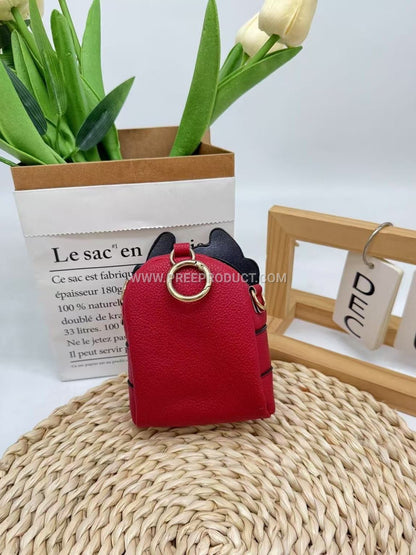 Polyurethane Cartoon Chain Mini Crossbody Key Pouch