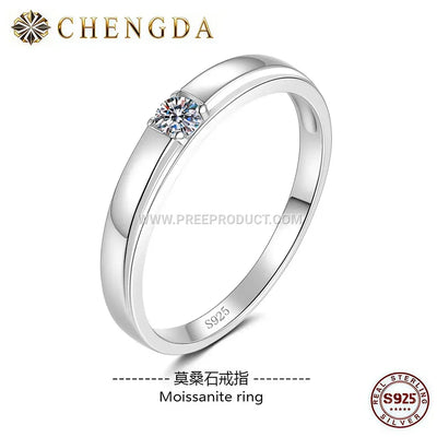 Mobius Silver Band Ring Accentuated with Sparkling Moissanite