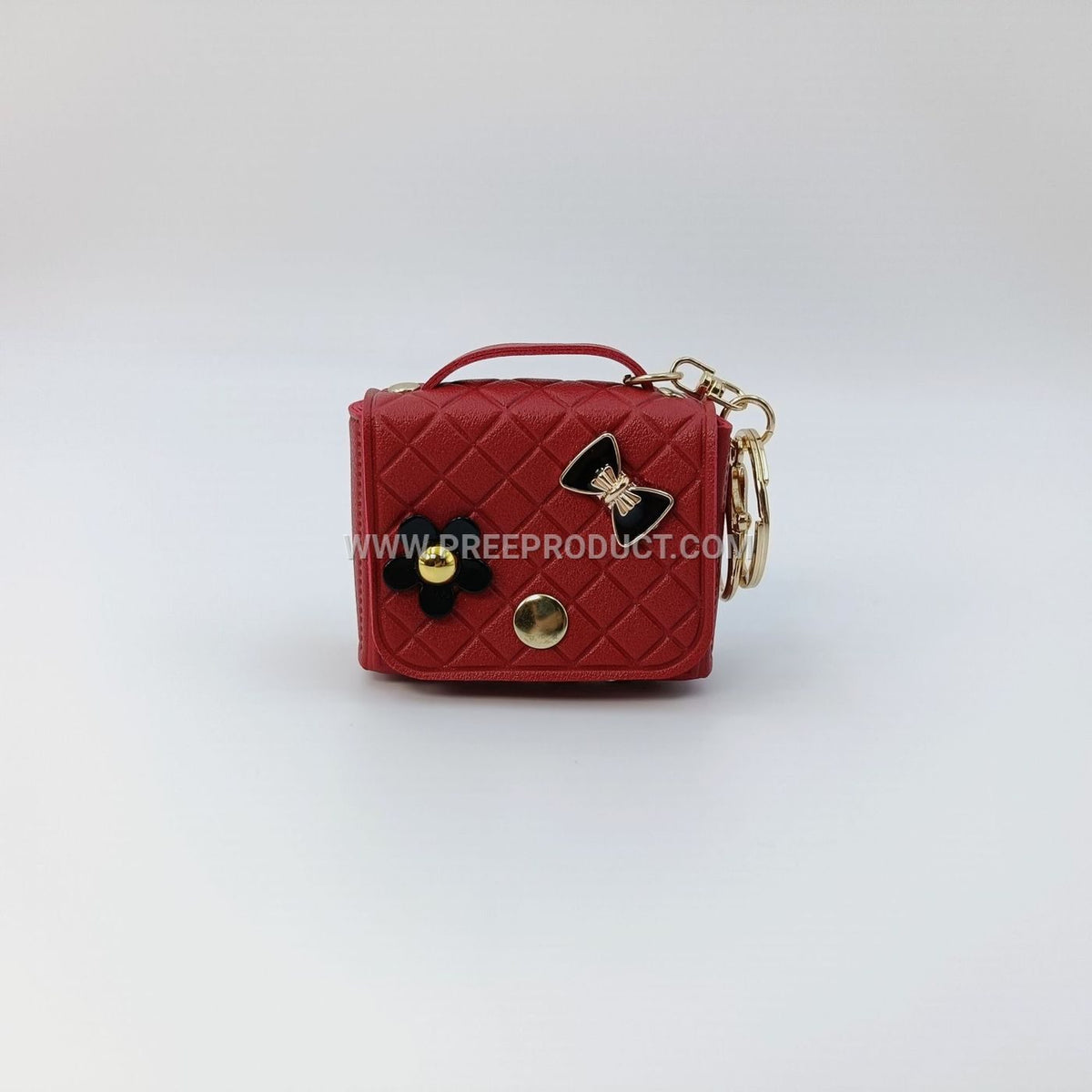 Elegant PU Mini Chanel-Style Coin Purse with Keychain