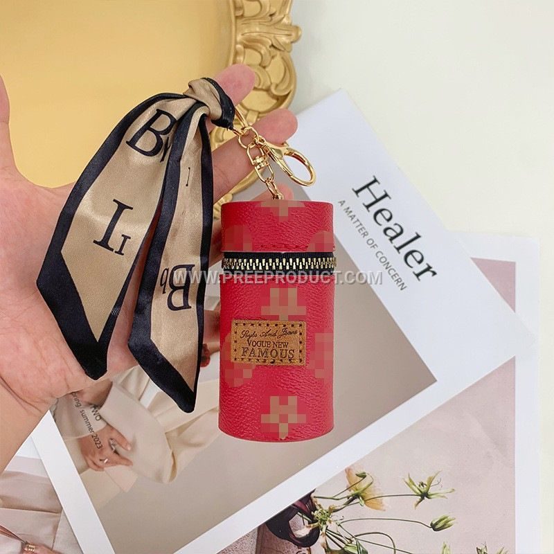 Checkered PU Mini Wallet With Keychain Loop And Earphone Pocket