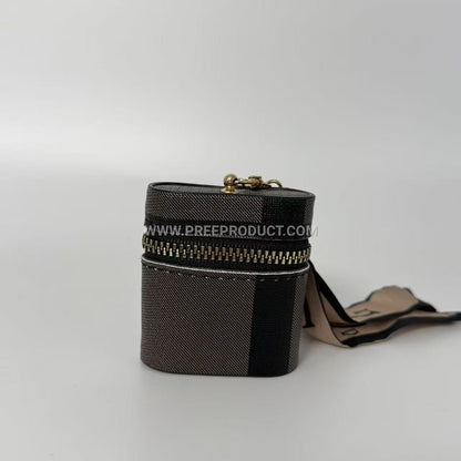 Urban Minimalist PU Stripe Mini Coin Purse With Earphone And Key Holder