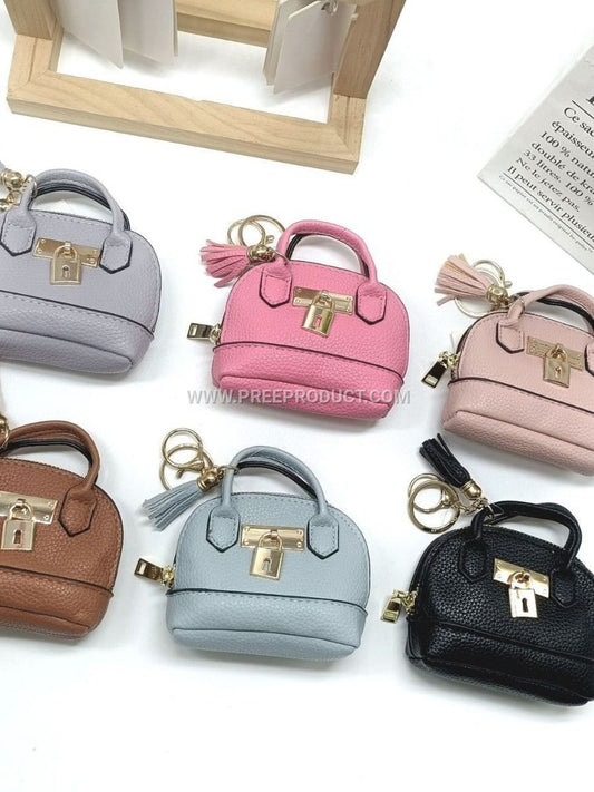 Dopamine-Inspired Shell PU Casual Handbag With Solid Color And Simple Hanging Charm