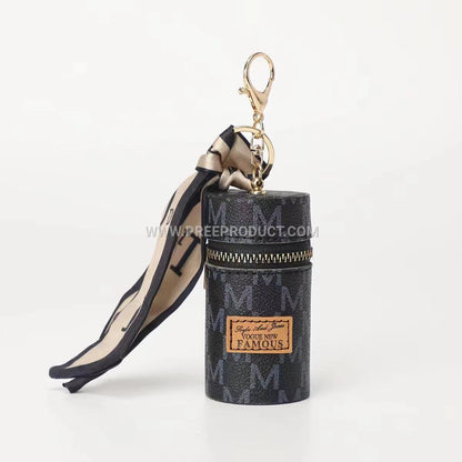 Vintage European Mini Bucket Wallet with Keychain and Earphone Pouch