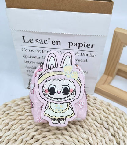 Mini PU Cartoon Backpack Charm Pouch – Light Expandable Organizer