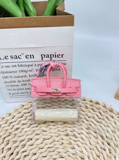 Elegant PVC Mini Handbag Pouch with Earphone Carrying Slot