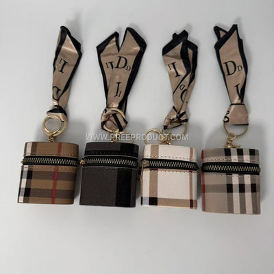 Urban Minimalist PU Stripe Mini Coin Purse With Earphone And Key Holder