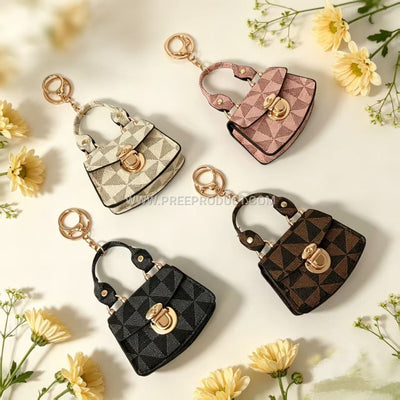 Mini PU Pouch with Keychain Loop – Trendy Small Carryall