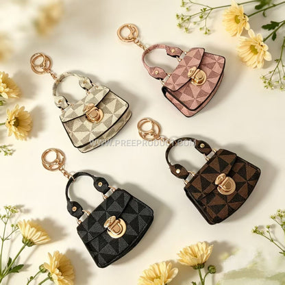 Mini PU Pouch with Keychain Loop – Trendy Small Carryall