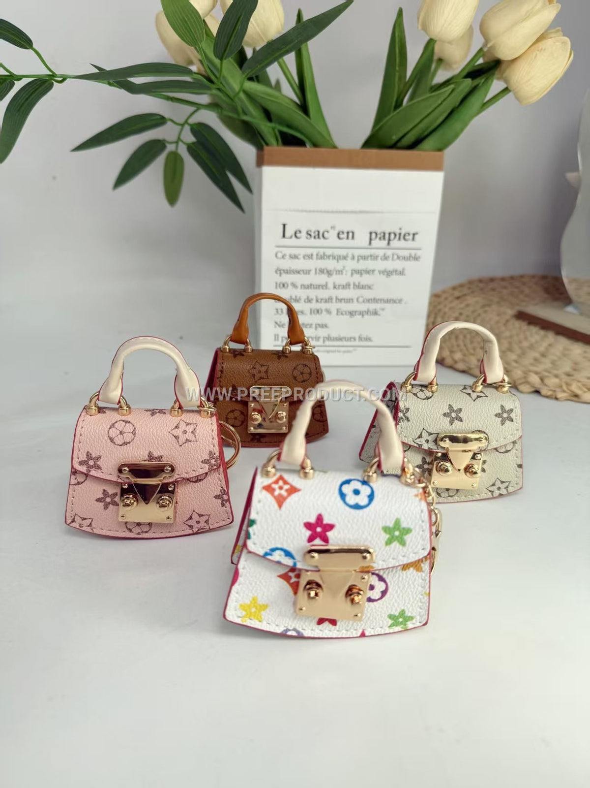 Mini PU Fan‑Print Coin Purse