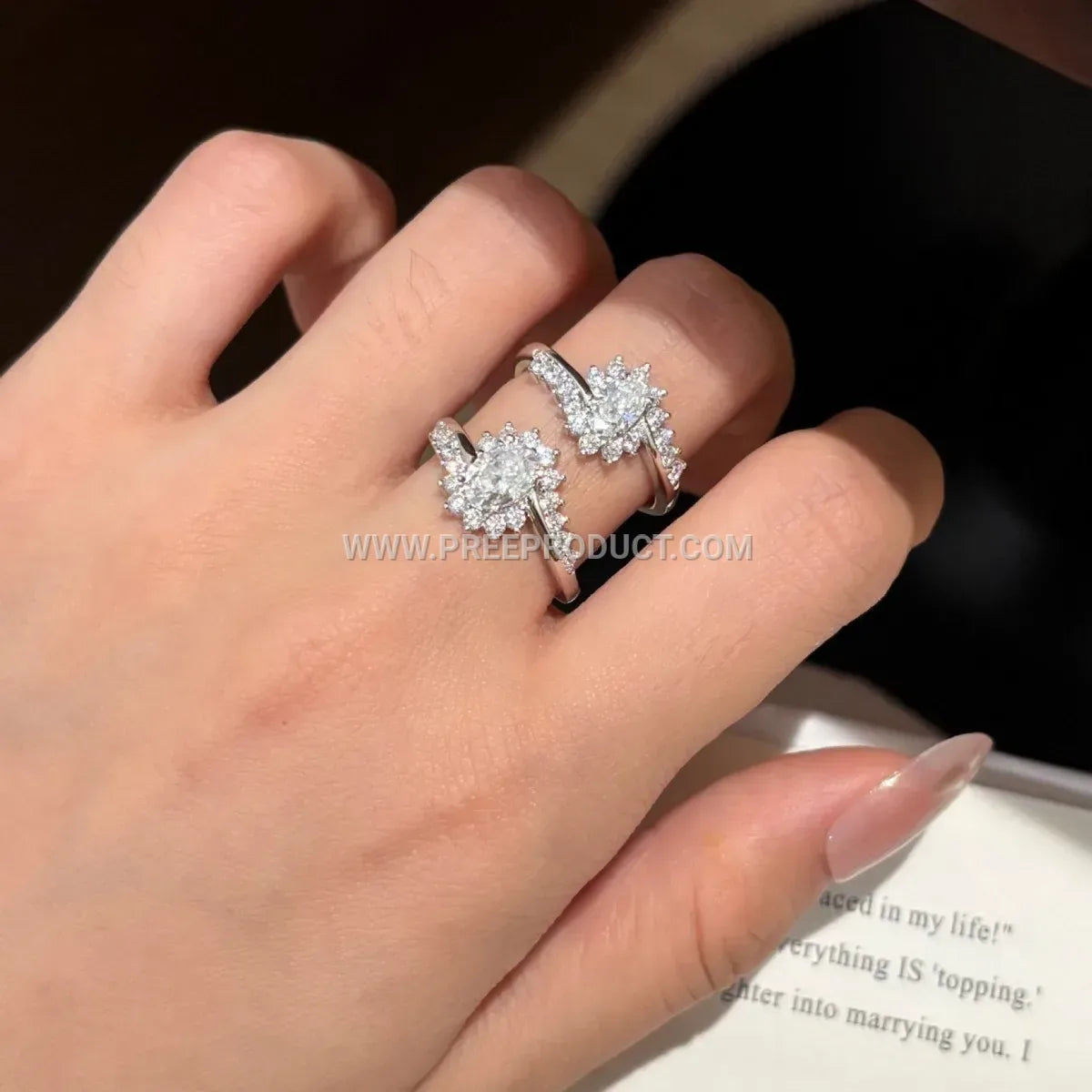 Oval Moissanite Solitaire Ring in Sterling Silver
