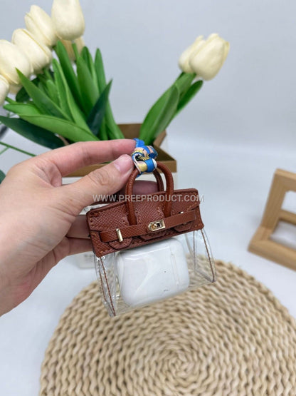 Elegant PVC Mini Handbag Pouch with Earphone Carrying Slot