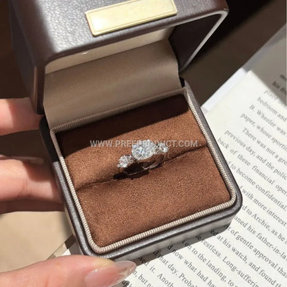 Sterling Silver Oval Cut Moissanite Solitaire Ring